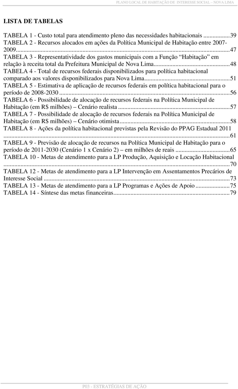 .. 47 TABELA 3 - Representatividade dos gastos municipais com a Função Habitação em relação à receita total da Prefeitura Municipal de Nova Lima.