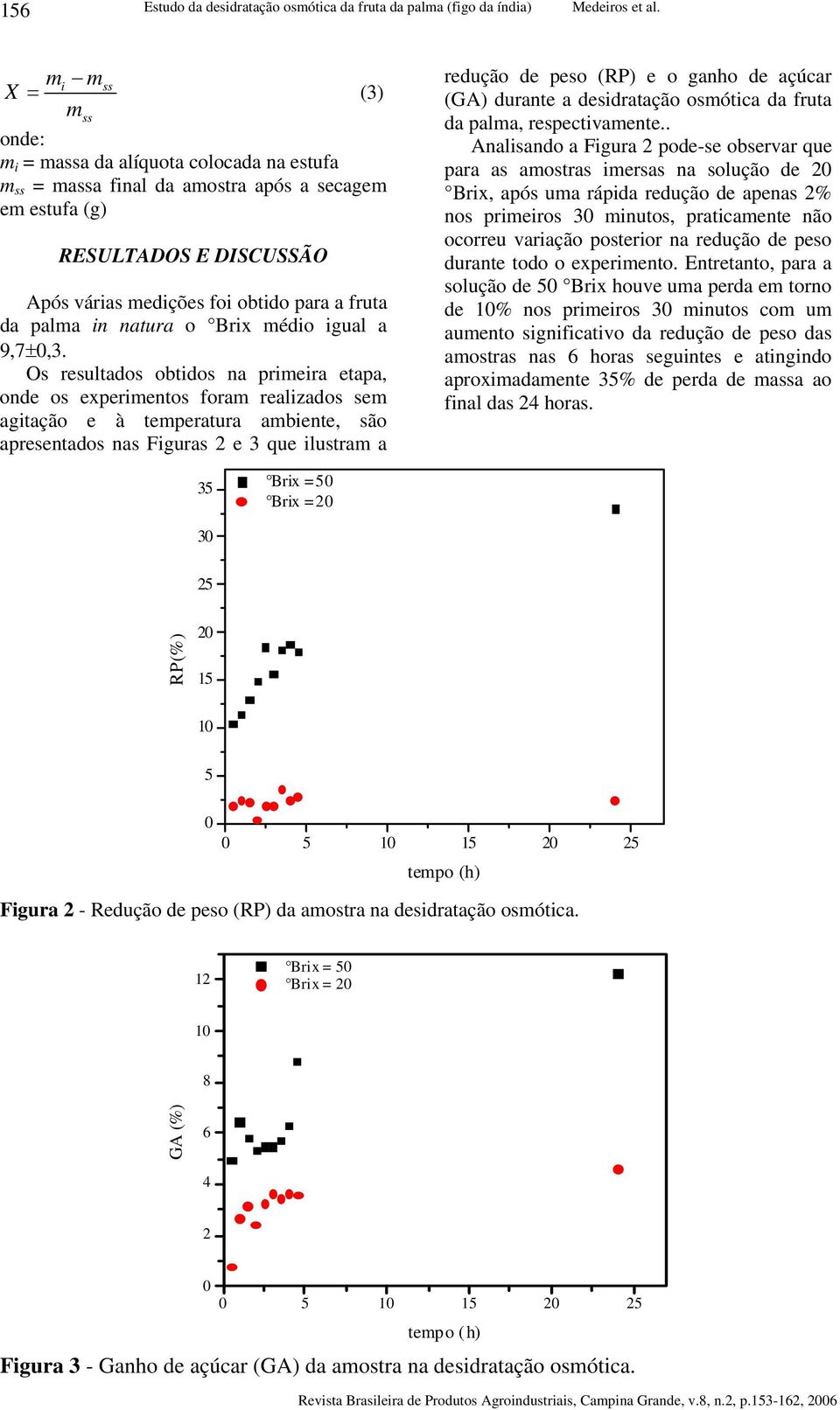 palma in natura o Brix médio igual a 9,7±,3.