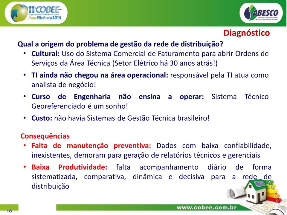 ) TI ainda não chegou na área operacional: responsável pela TI atua como analista de negócio! Curso de Engenharia não ensina a operar: Sistema Técnico Georeferenciado é um sonho!