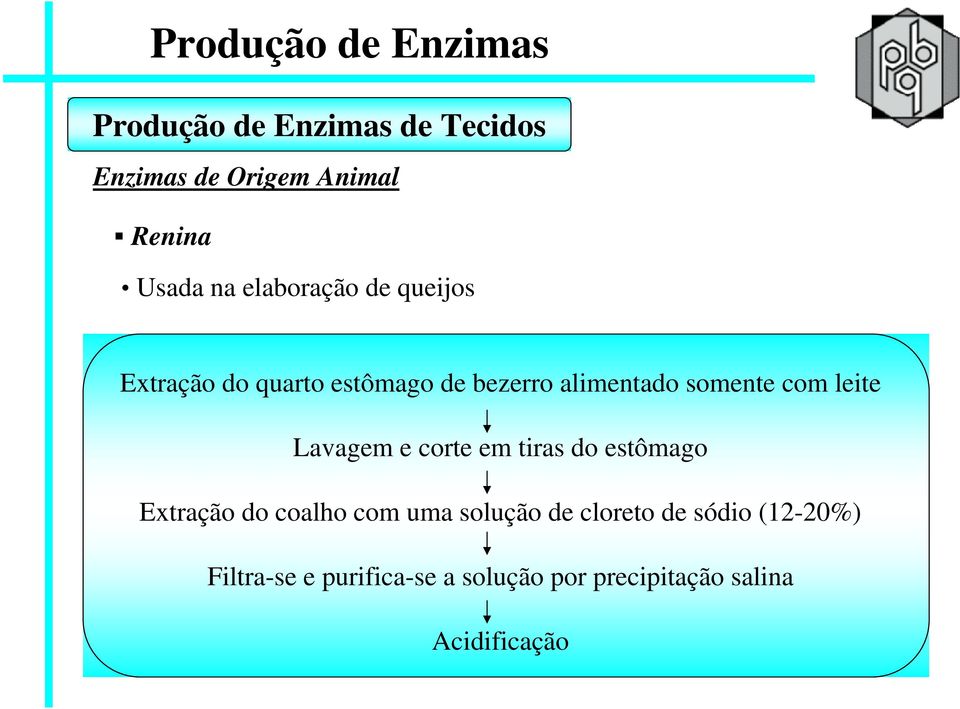 Lavagem e corte em tiras do estômago Extração do coalho com uma solução de cloreto