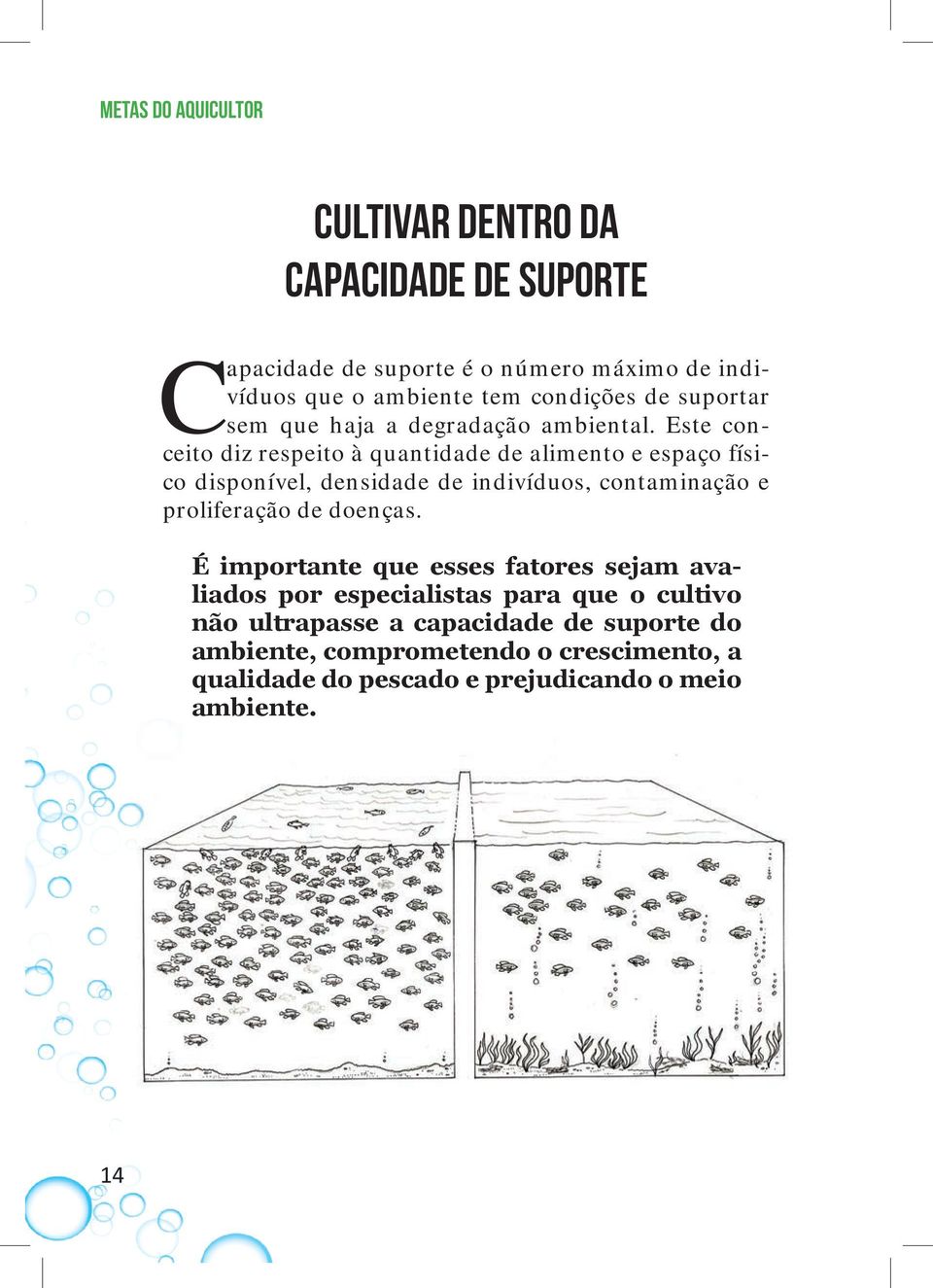 Este conceito diz respeito à quantidade de alimento e espaço físico disponível, densidade de indivíduos, contaminação e proliferação de