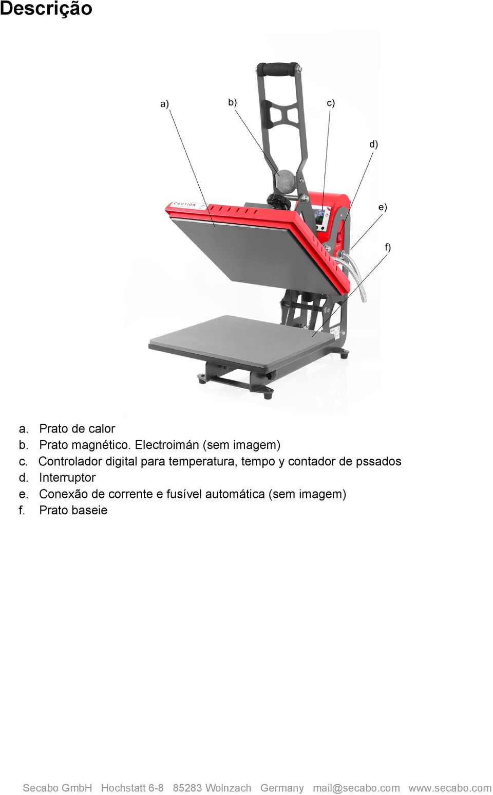 Controlador digital para temperatura, tempo y contador de