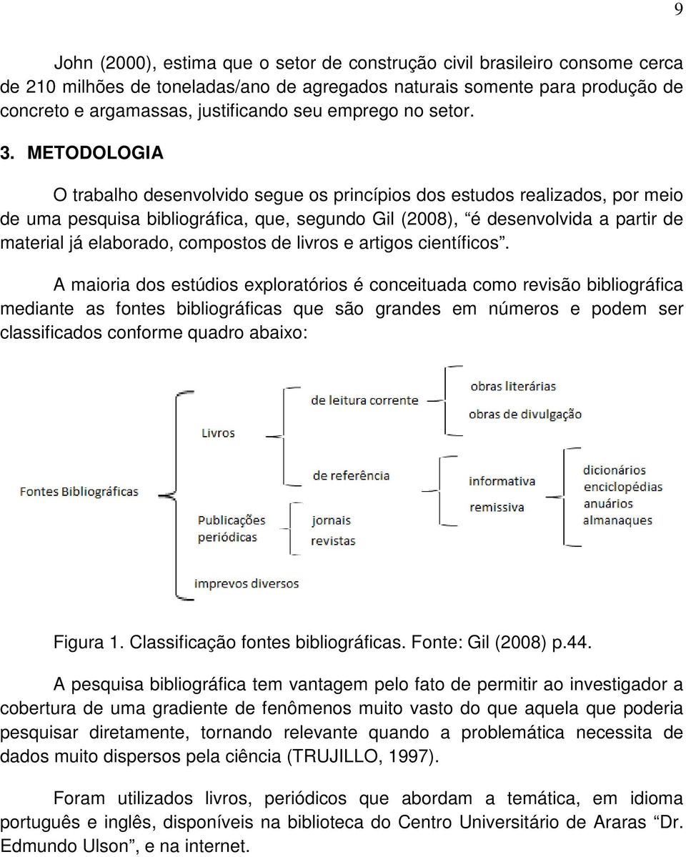 METODOLOGIA O trabalho desenvolvido segue os princípios dos estudos realizados, por meio de uma pesquisa bibliográfica, que, segundo Gil (2008), é desenvolvida a partir de material já elaborado,