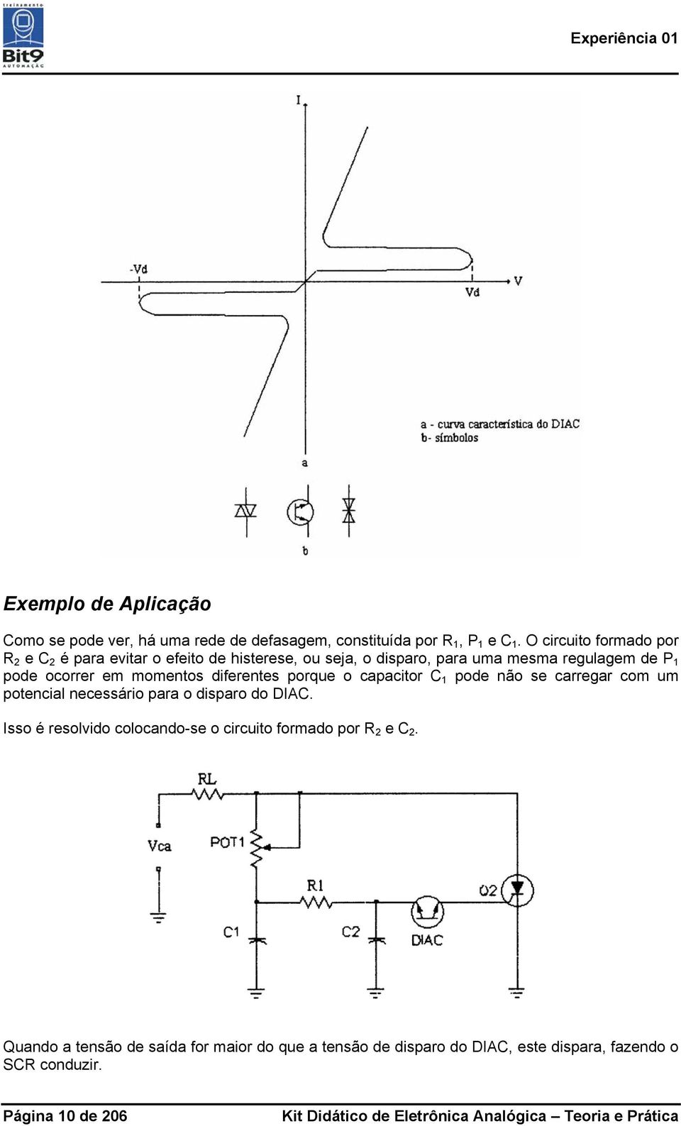 momentos diferentes porque o capacitor C 1 pode não se carregar com um potencial necessário para o disparo do DIAC.