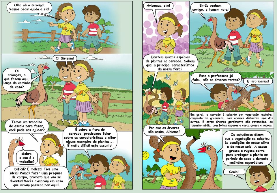 Temos um trabalho de escola para fazer, você pode nos ajudar? Sobre o que é o trabalho? É sobre a flora do cerrado, precisamos falar sobre as características e citar alguns exemplos de plantas.