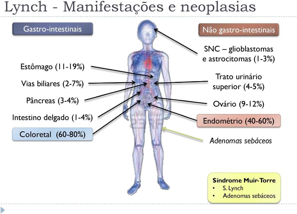 gastro-intestinais SNC glioblastomas e astrocitomas (1-3%) Trato urinário superior