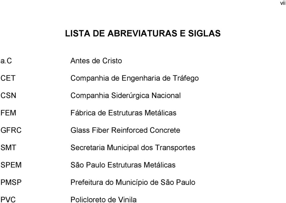 Tráfego Companhia Siderúrgica Nacional Fábrica de Estruturas Metálicas Glass Fiber