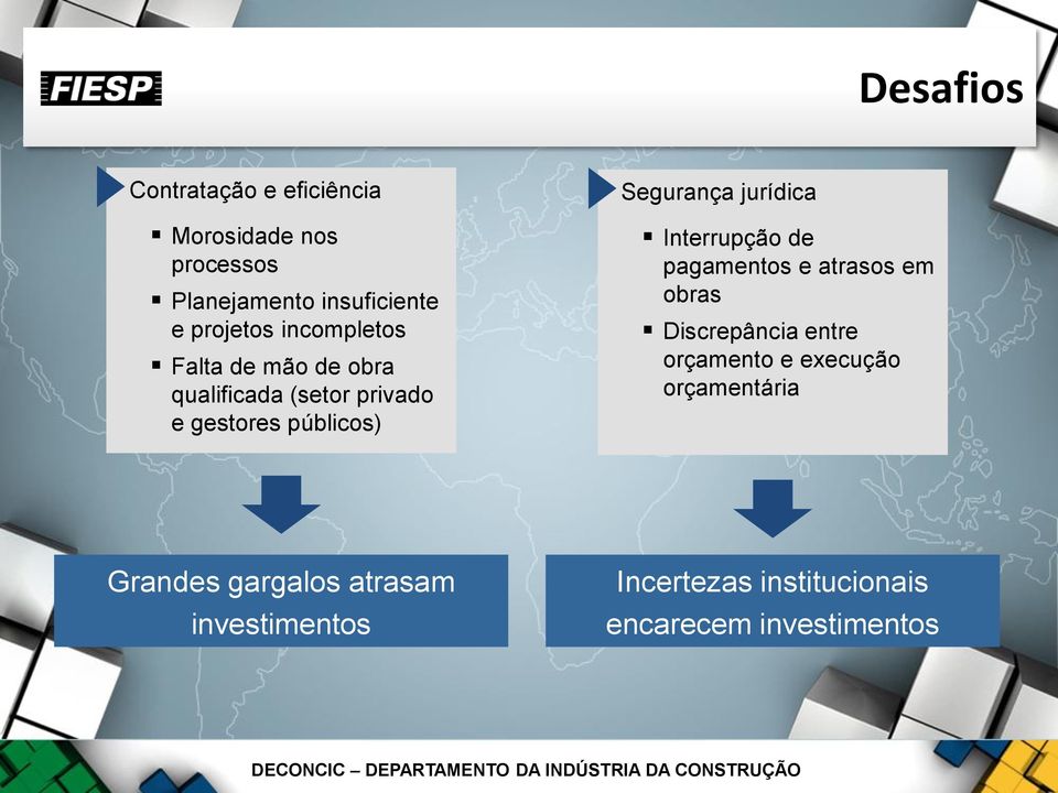 jurídica Interrupção de pagamentos e atrasos em obras Discrepância entre orçamento e execução