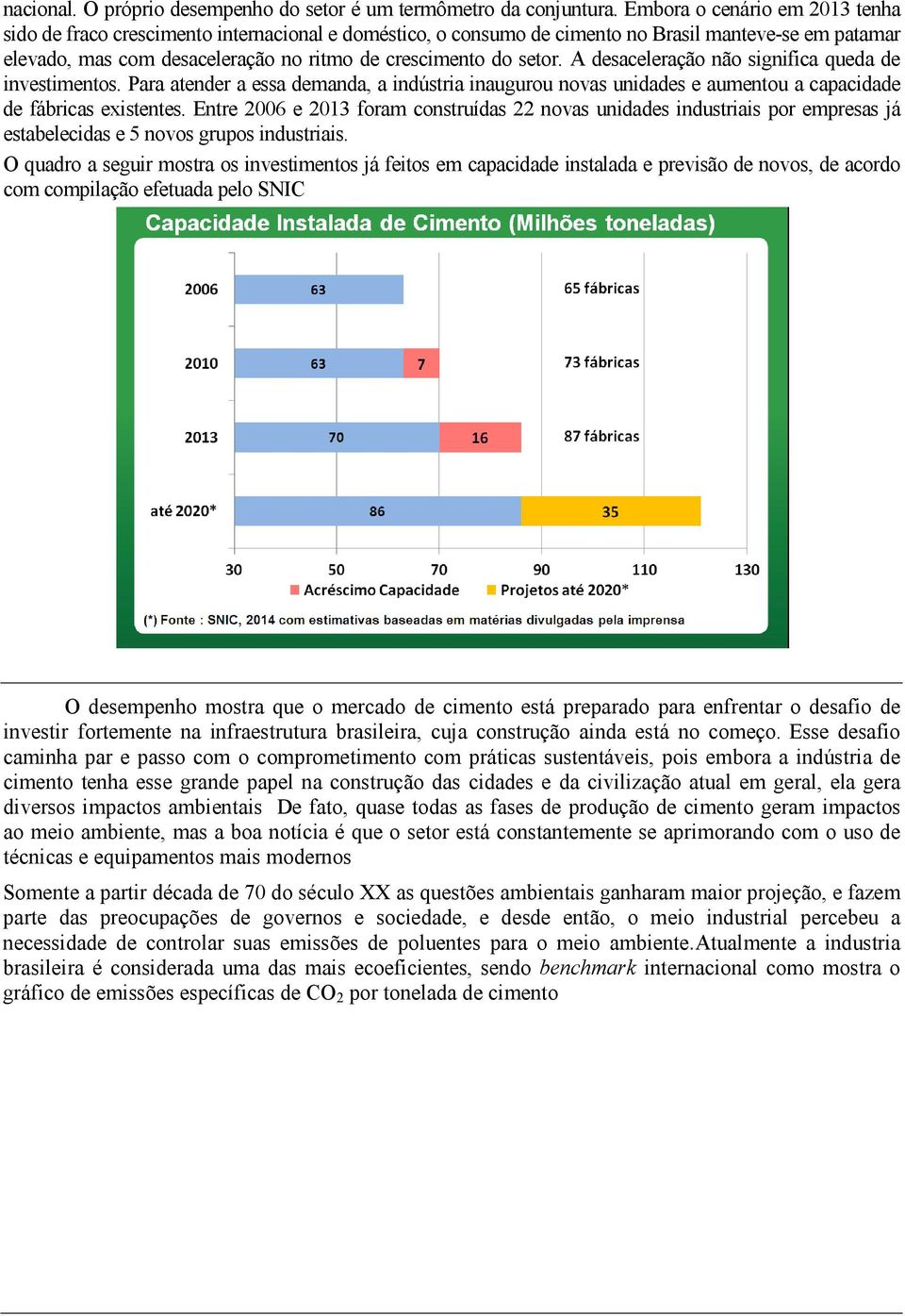 setor. A desaceleração não significa queda de investimentos. Para atender a essa demanda, a indústria inaugurou novas unidades e aumentou a capacidade de fábricas existentes.