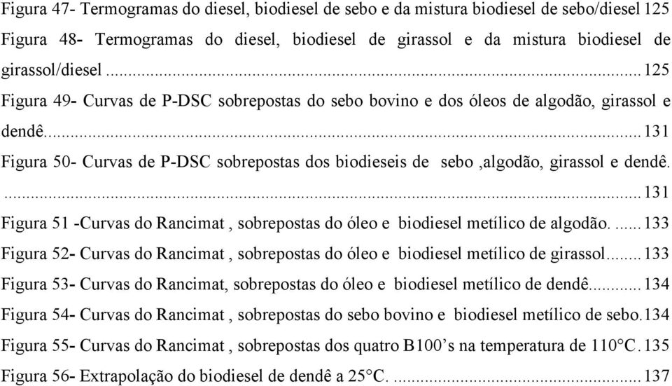 ... 131 Figura 51 -Curvas do Rancimat, sobrepostas do óleo e biodiesel metílico de algodão.... 133 Figura 52- Curvas do Rancimat, sobrepostas do óleo e biodiesel metílico de girassol.