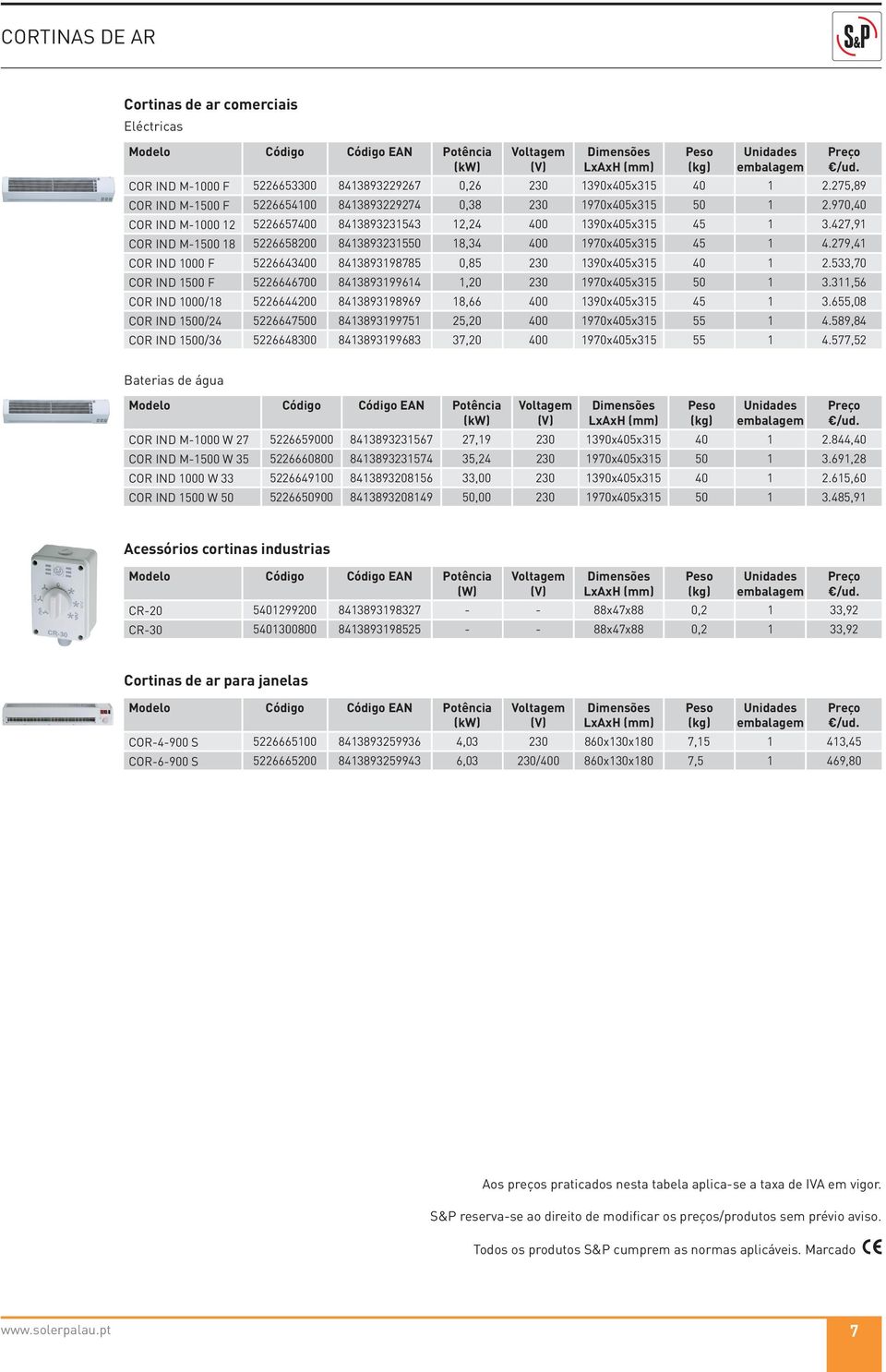 427,91 COR IND M-1500 18 5226658200 8413893231550 18,34 400 1970x405x315 45 1 4.279,41 COR IND 1000 F 5226643400 8413893198785 0,85 230 1390x405x315 40 1 2.