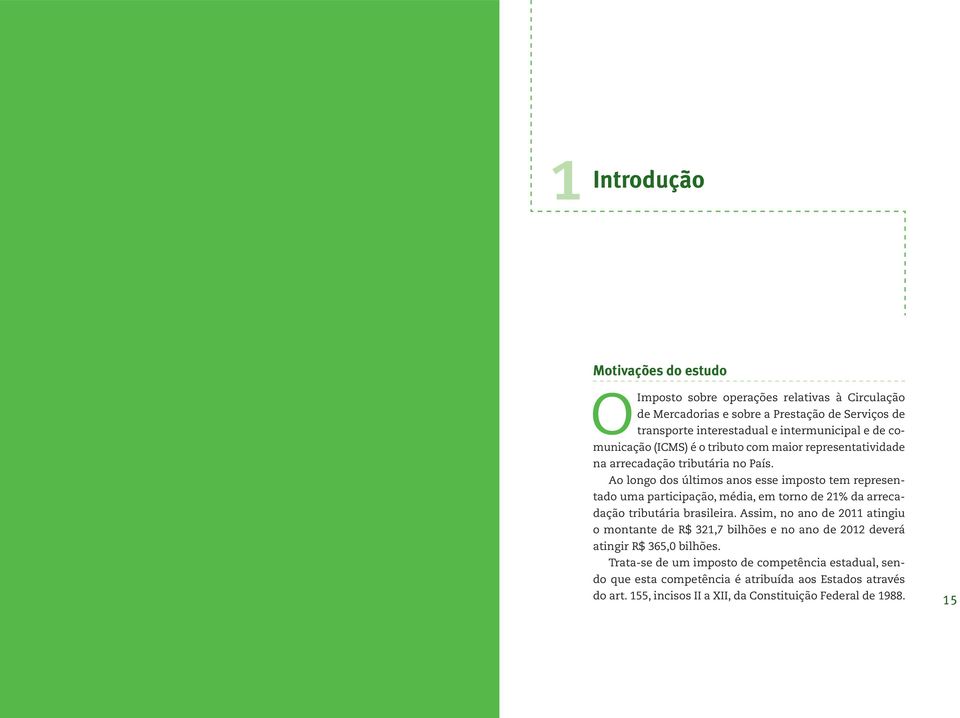 Ao longo dos últimos anos esse imposto tem representado uma participação, média, em torno de 21% da arrecadação tributária brasileira.