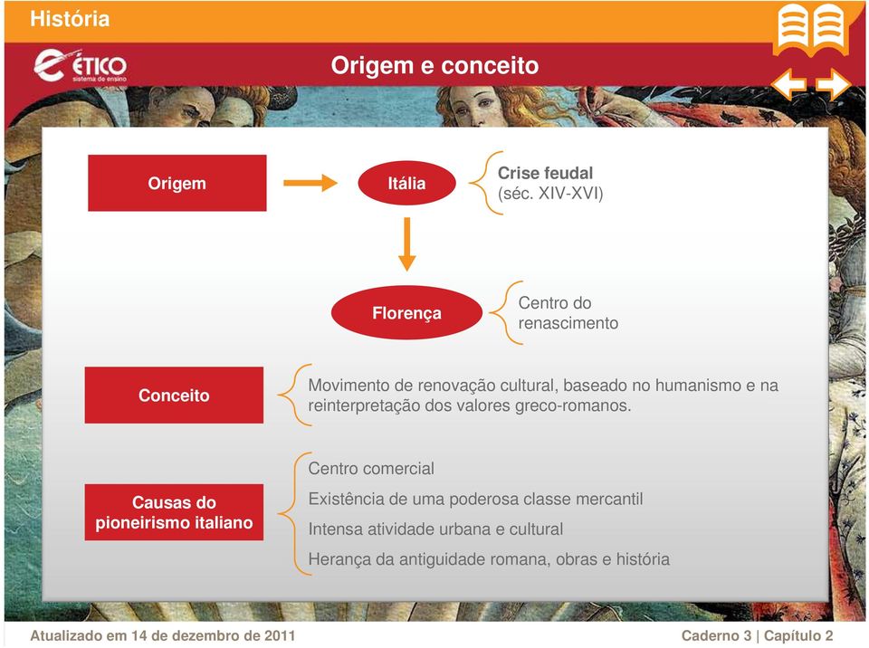 humanismo e na reinterpretação dos valores greco-romanos.