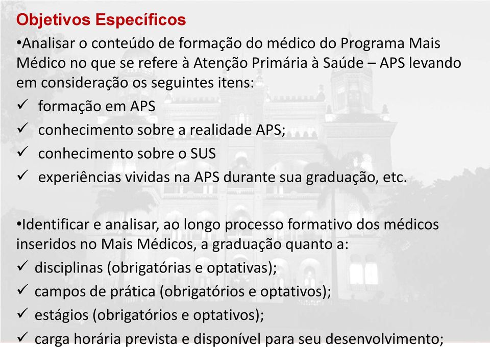 graduação, etc.