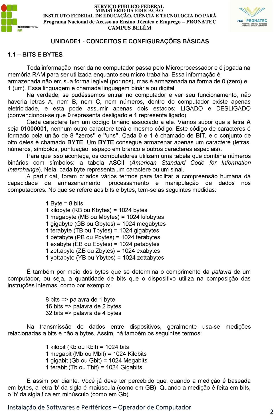 Na verdade, se pudéssemos entrar no computador e ver seu funcionamento, não haveria letras A, nem B, nem C, nem números, dentro do computador existe apenas eletricidade, e esta pode assumir apenas