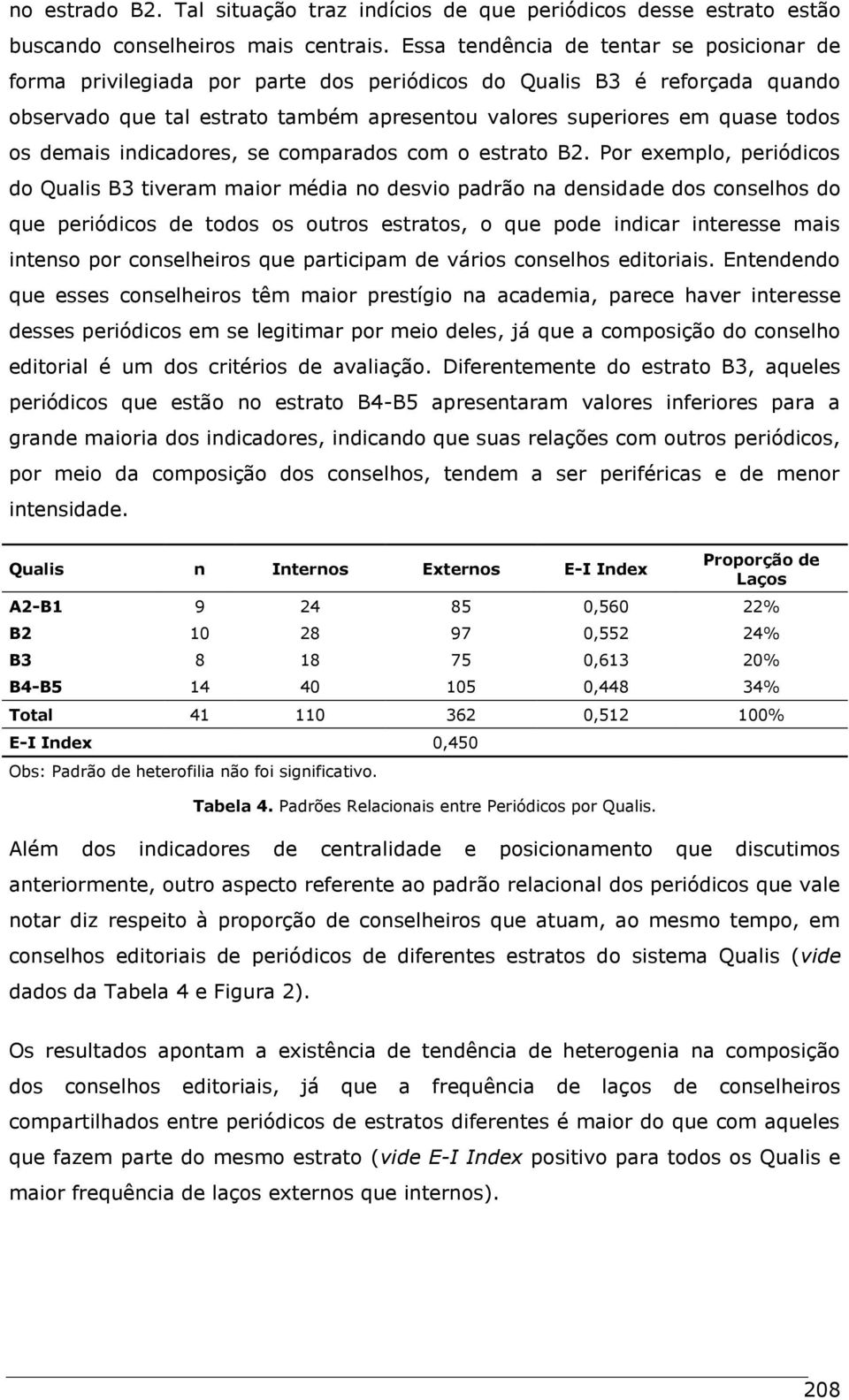 demais indicadores, se comparados com o estrato B2.