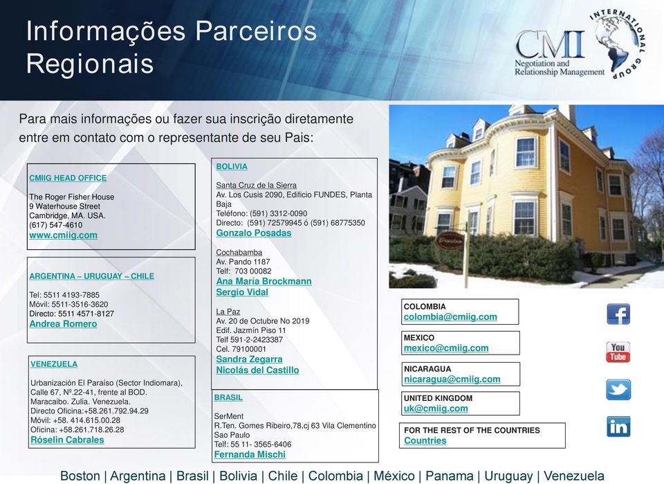 com ARGENTINA URUGUAY CHILE Tel: 5511 4193-7885 Móvil: 5511-3516-3620 Directo: 5511 4571-8127 Andrea Romero VENEZUELA Urbanización El Paraíso (Sector Indiomara), Calle 67, Nº.22-41, frente al BOD.