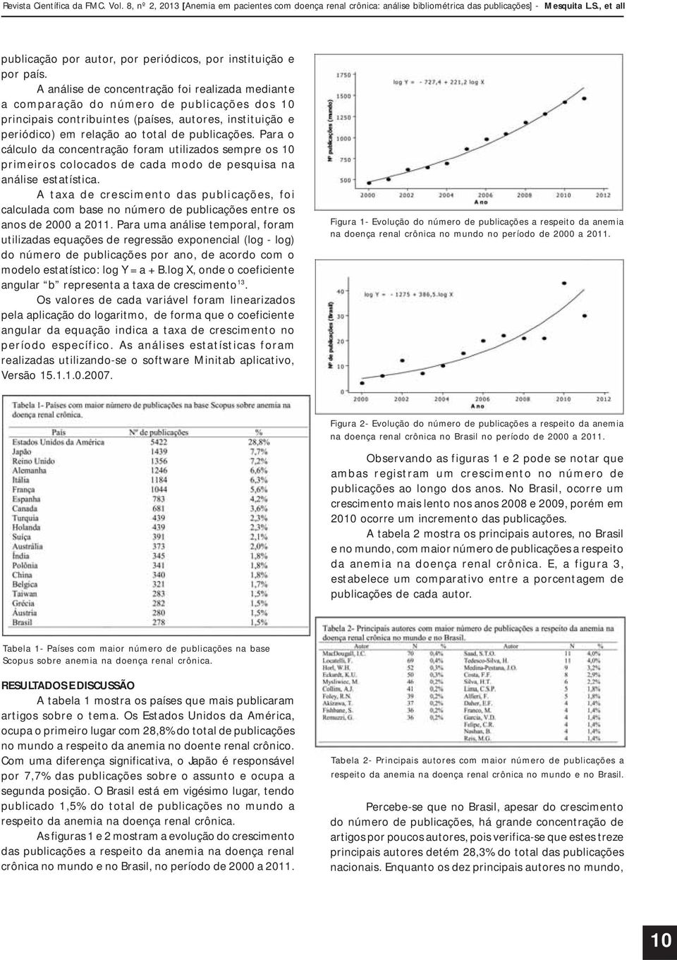 Para o cálculo da concentração foram utilizados sempre os 10 primeiros colocados de cada modo de pesquisa na análise estatística.