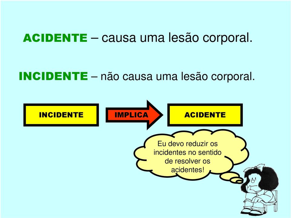 INCIDENTE IMPLICA ACIDENTE Eu devo