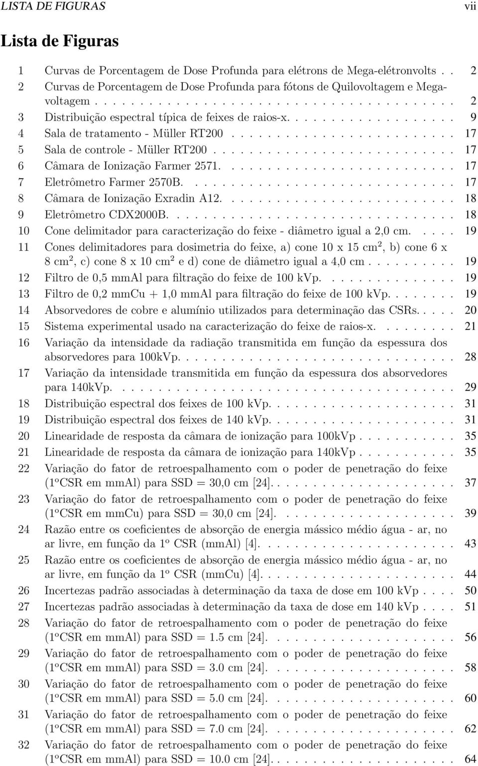 .................. 9 4 Sala de tratamento - Müller RT200......................... 17 5 Sala de controle - Müller RT200........................... 17 6 Câmara de Ionização Farmer 2571.