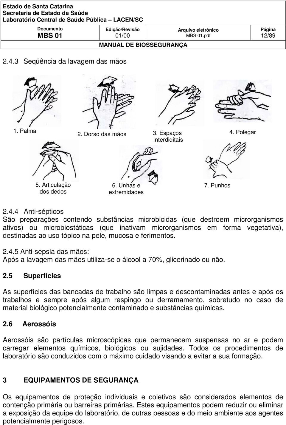 Polegar Interdigitais 5. Articulação dos dedos 6. Unhas e extremidades 7. Punhos 2.4.