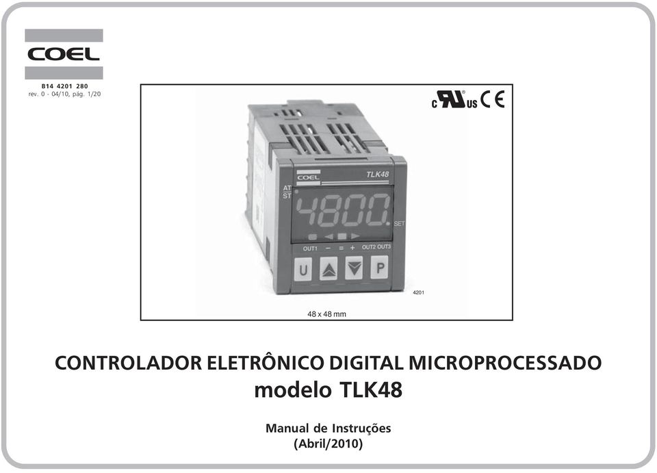 DIGITAL MICROPROCESSADO modelo TLK48 Manual