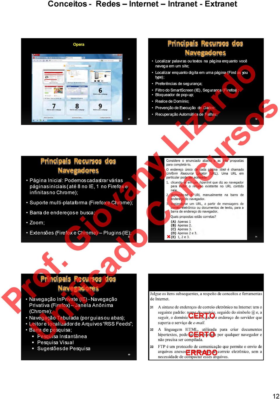 RSS Feeds ; Barra de pesquisa; Pesquisa Instantânea Pesquisa Visual Sugestões de Pesquisa 67 68 69 Localizar palavras ou textos na página enquanto você navega em um site; Localizar enquanto digita em