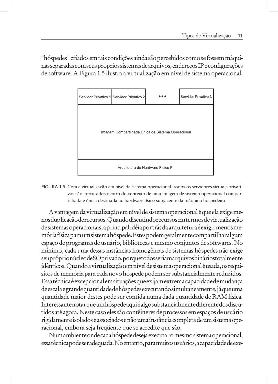 5 ilustra a virtualização em nível de sistema operacional. Figura 1.