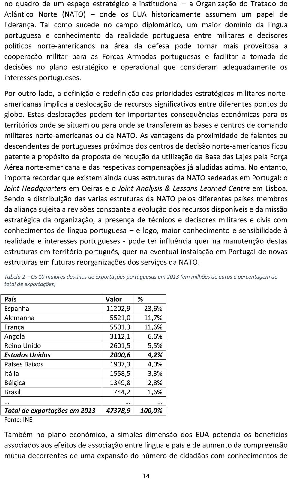 mais proveitosa a cooperação militar para as Forças Armadas portuguesas e facilitar a tomada de decisões no plano estratégico e operacional que consideram adequadamente os interesses portugueses.