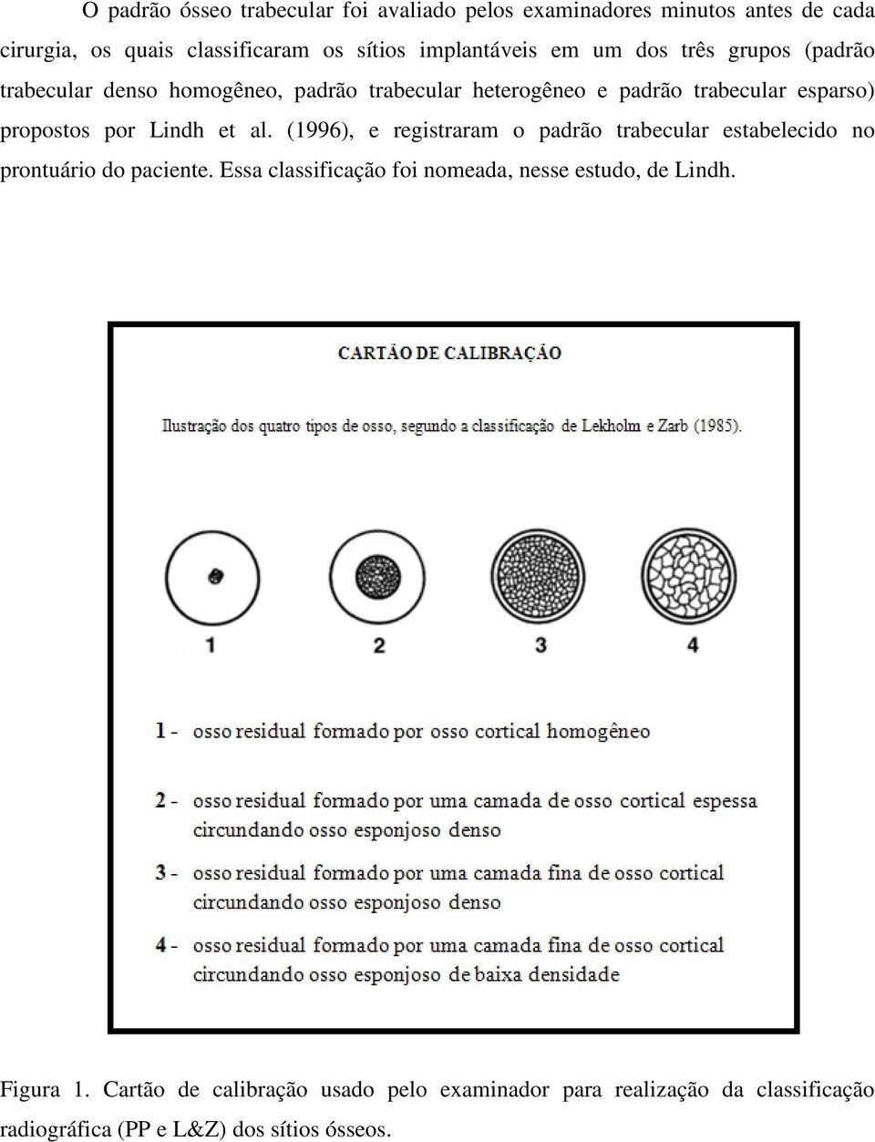 et al. (1996), e registraram o padrão trabecular estabelecido no prontuário do paciente.