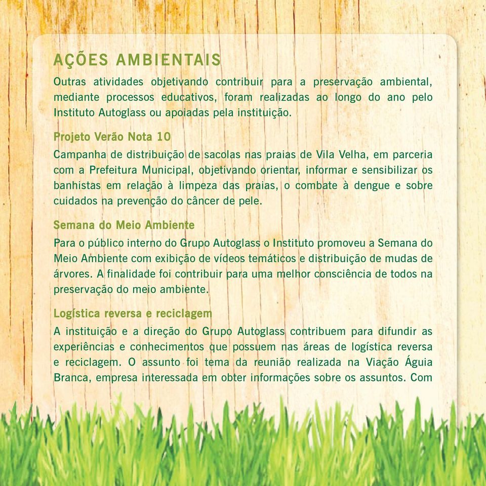 Projeto Verão Nota 10 Campanha de distribuição de sacolas nas praias de Vila Velha, em parceria com a Prefeitura Municipal, objetivando orientar, informar e sensibilizar os banhistas em relação à