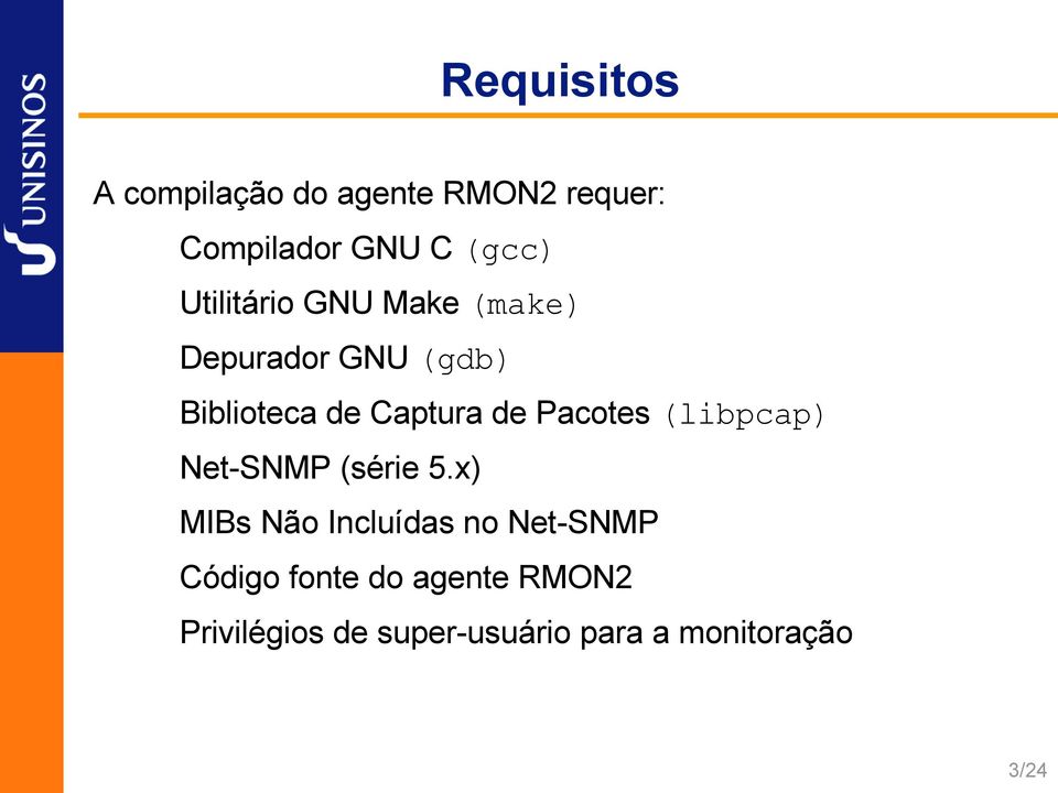 Pacotes (libpcap) Net-SNMP (série 5.