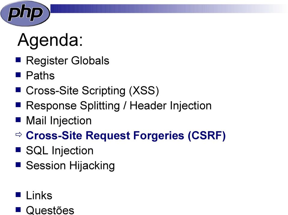 Injection Mail Injection Cross-Site Request