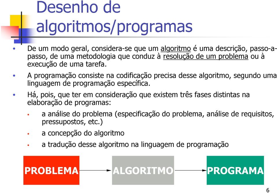 A programação consiste na codificação precisa desse algoritmo, segundo uma linguagem de programação específica.