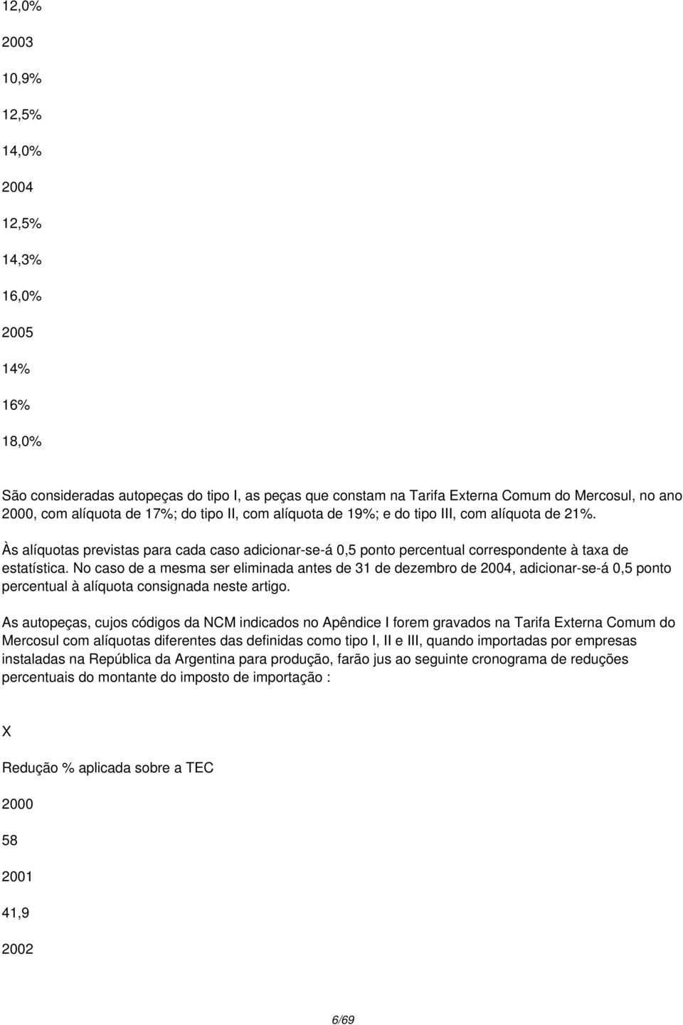 No caso de a mesma ser eliminada antes de 31 de dezembro de 2004, adicionar-se-á 0,5 ponto percentual à alíquota consignada neste artigo.