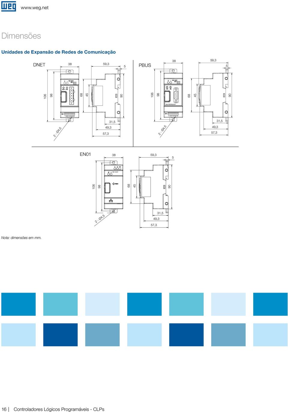 PBUS 38 59,3 5 106 98 68 45 90 106 98 68 45 90 31,5 31,5 2 - Ø4,5 49,3