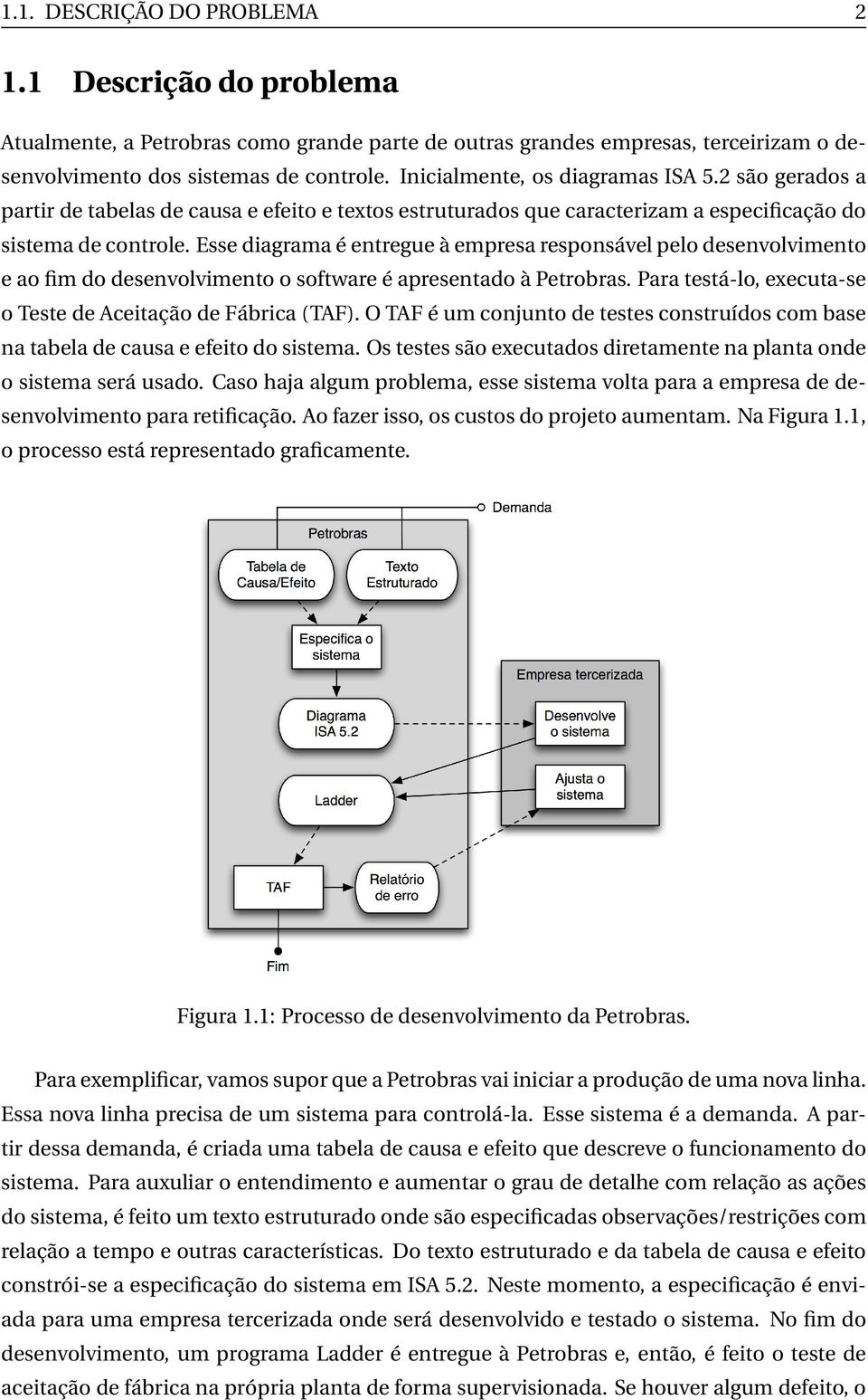 Esse diagrama é entregue à empresa responsável pelo desenvolvimento e ao fim do desenvolvimento o software é apresentado à Petrobras. Para testá-lo, executa-se o Teste de Aceitação de Fábrica (TAF).