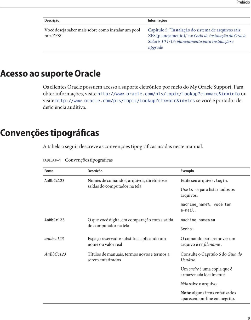 clientes Oracle possuem acesso a suporte eletrônico por meio do My Oracle Support. Para obter informações, visite http://www.oracle.com/pls/topic/lookup?