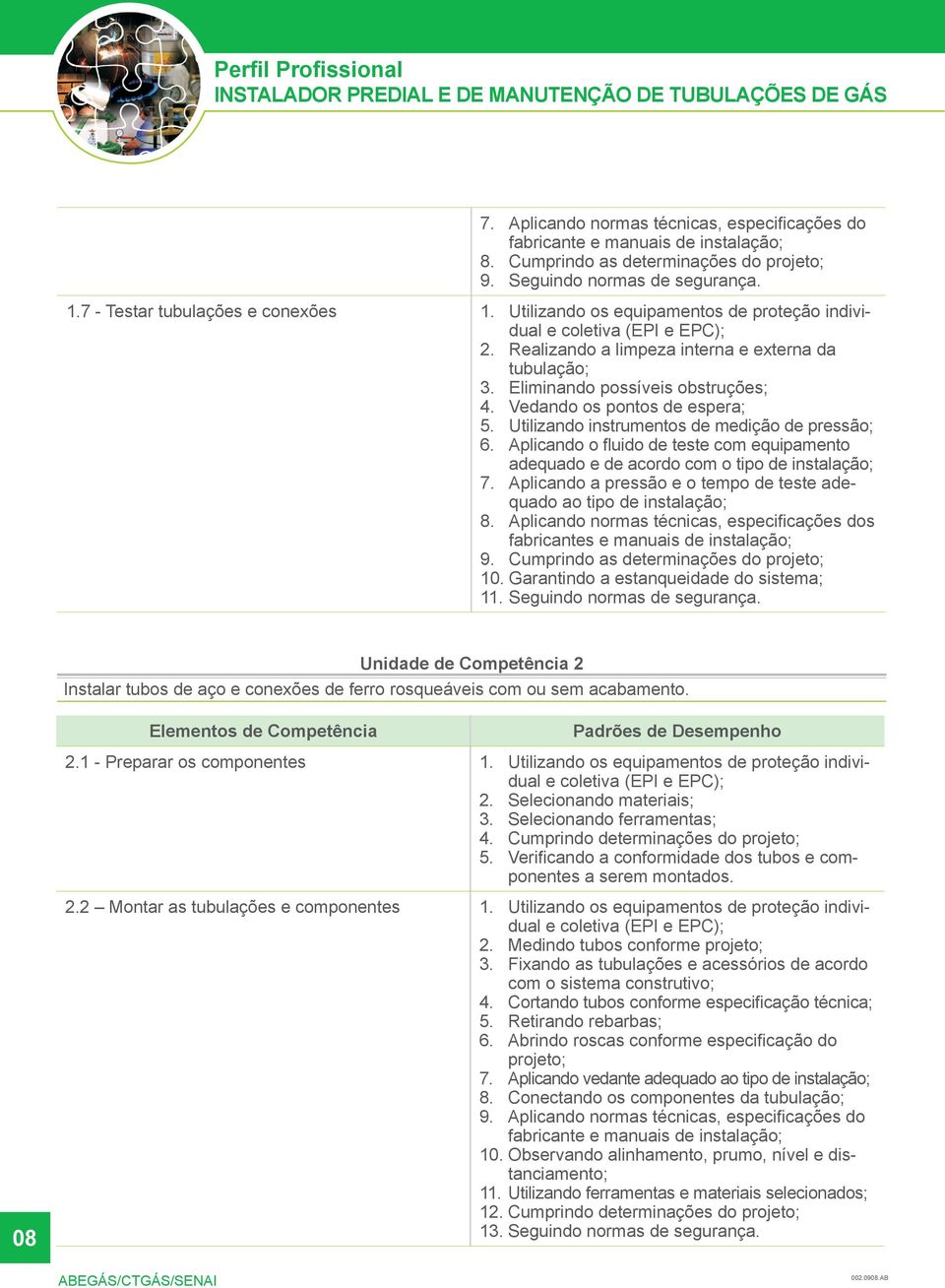 Utilizando os equipamentos de proteção indivi- 2. dual e coletiva (EPI e EPC); Realizando a limpeza interna e externa da 3. tubulação; Eliminando possíveis obstruções; 4.