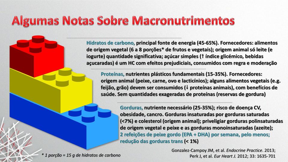 um HC com efeitos prejudiciais, consumidos com regra e moderação Proteínas, nutrientes plásticos fundamentais (15-35%).