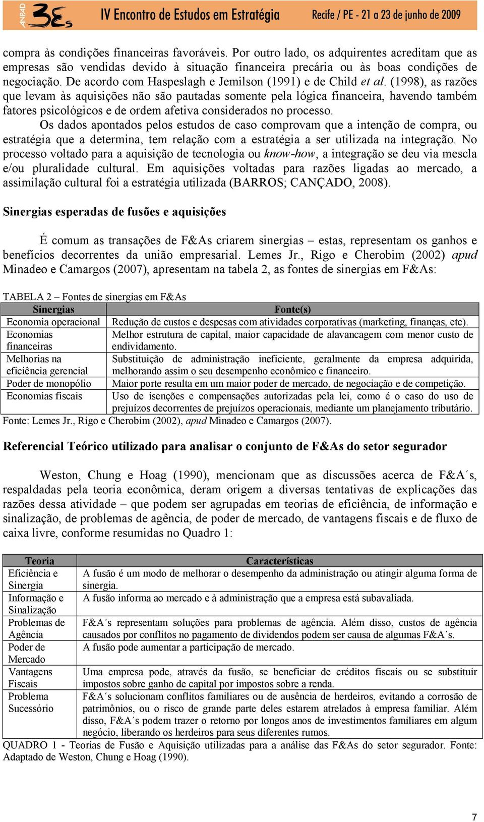 (1998), as razões que levam às aquisições não são pautadas somente pela lógica financeira, havendo também fatores psicológicos e de ordem afetiva considerados no processo.