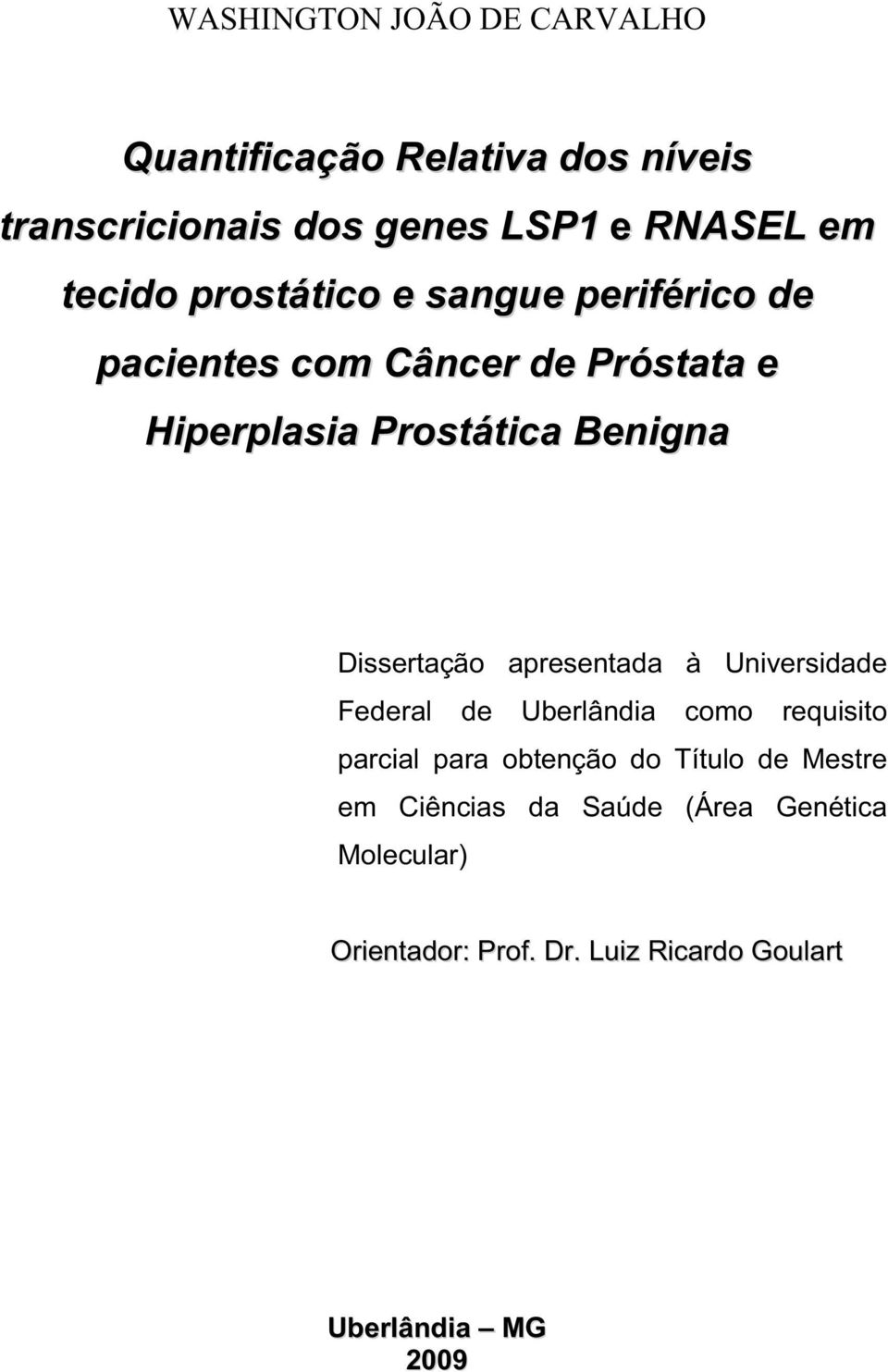 Dissertação apresentada à Universidade Federal de Uberlândia como requisito parcial para obtenção do Título