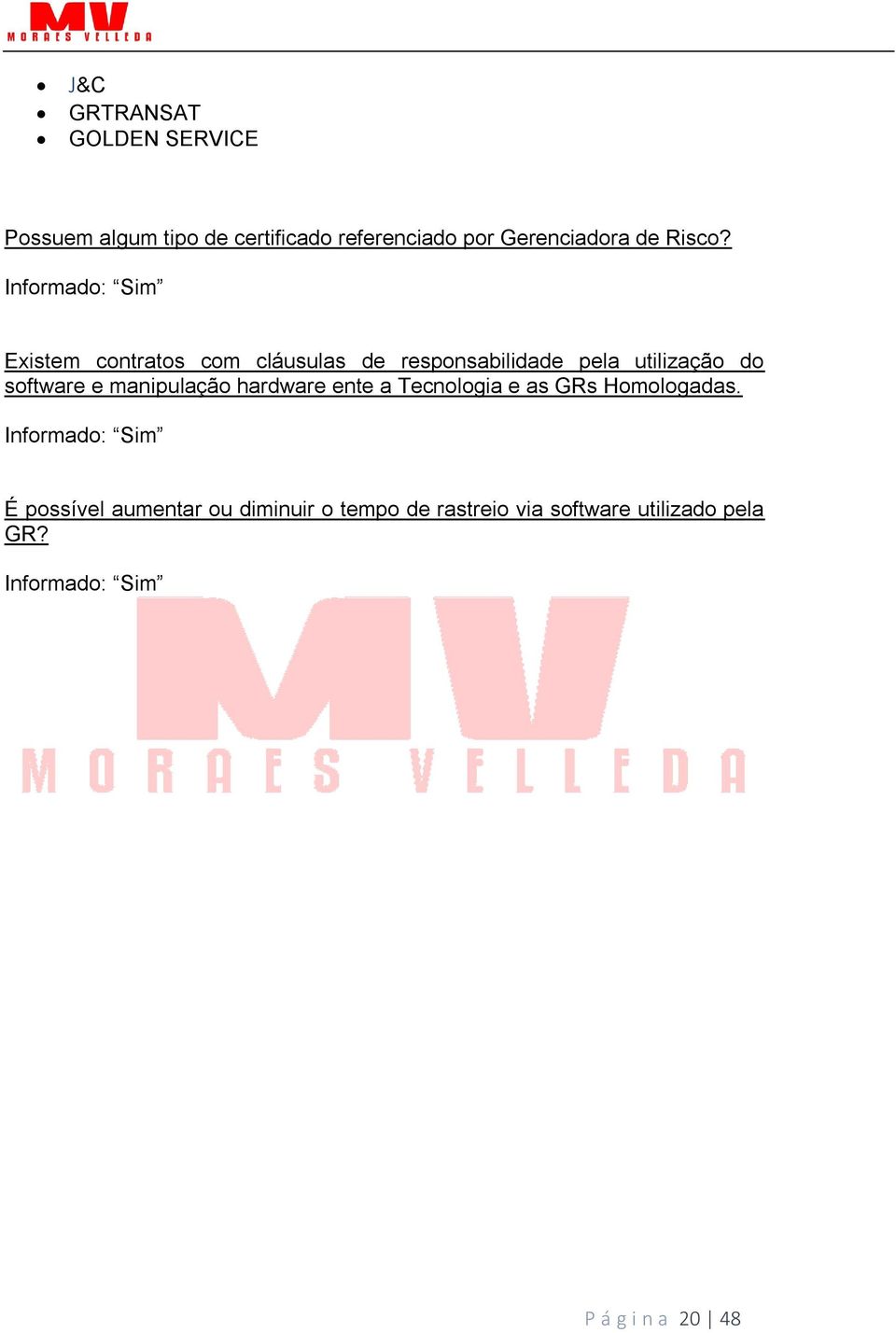 Informado: Sim Existem contratos com cláusulas de responsabilidade pela utilização do software e