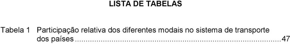 diferentes modais no