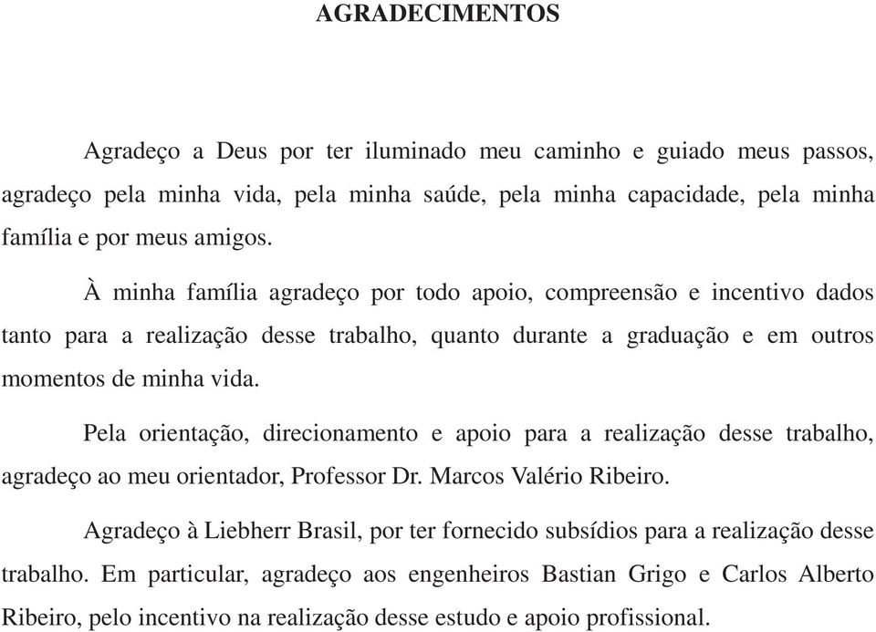 Pela orientação, direcionamento e apoio para a realização desse trabalho, agradeço ao meu orientador, Professor Dr. Marcos Valério Ribeiro.