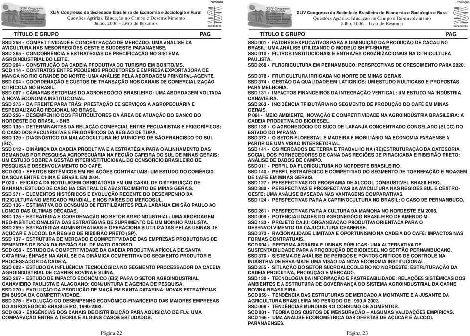 SCD 114 CONTRATOS ENTRE PEQUENOS PRODUTORES E EMPRESA EXPORTADORA DE MANGA NO RIO GRANDE DO NORTE: UMA ANÁLISE PELA ABORDAGEM PRINCIPAL-AGENTE.