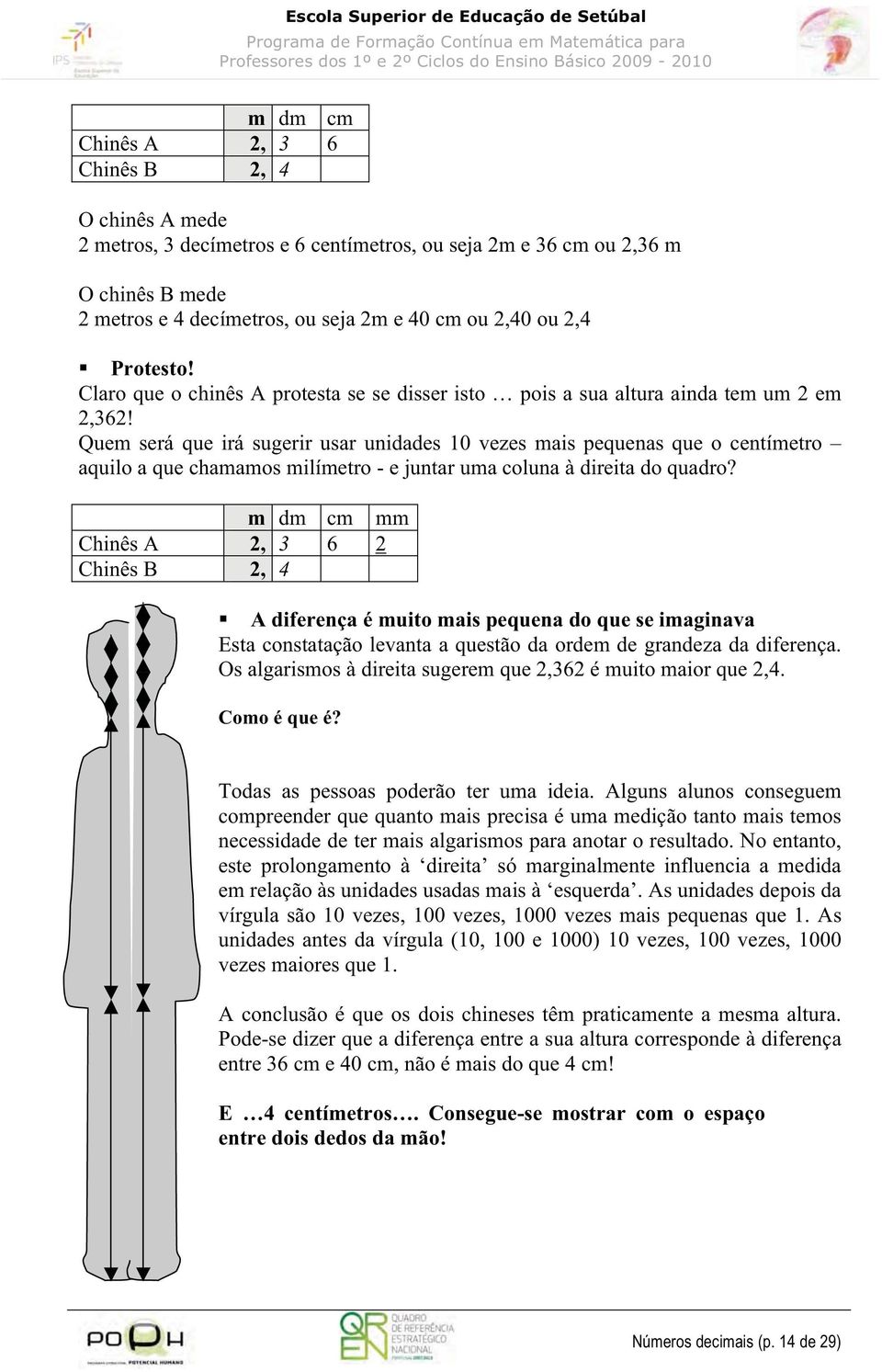 Quem será que irá sugerir usar unidades 10 vezes mais pequenas que o centímetro aquilo a que chamamos milímetro - e juntar uma coluna à direita do quadro?