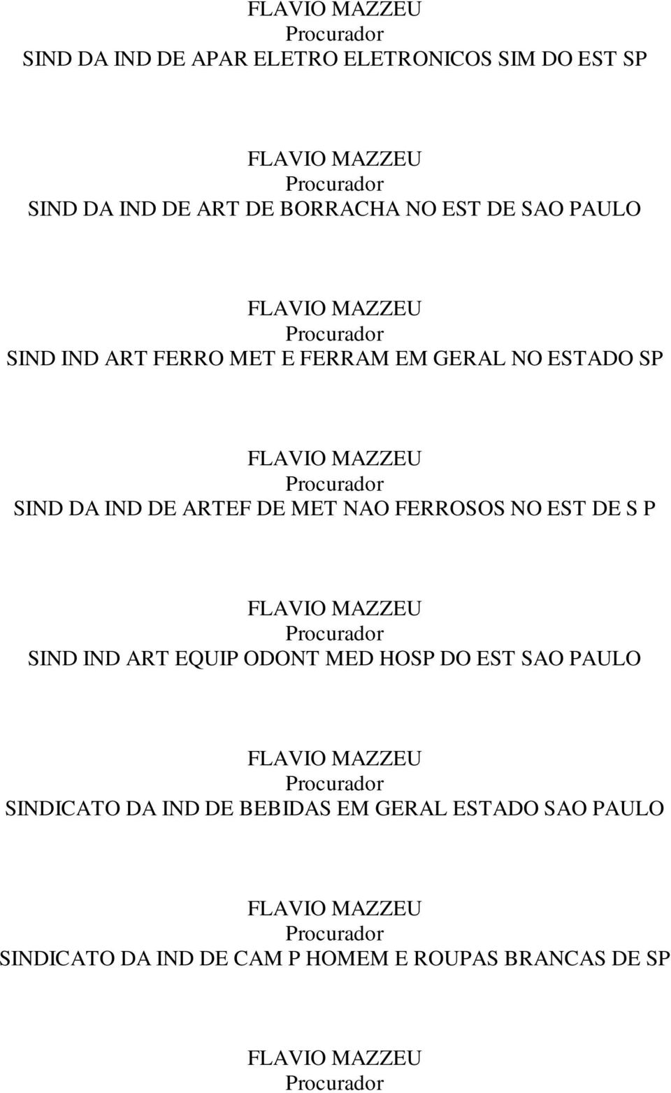 MET NAO FERROSOS NO EST DE S P SIND IND ART EQUIP ODONT MED HOSP DO EST SAO PAULO SINDICATO