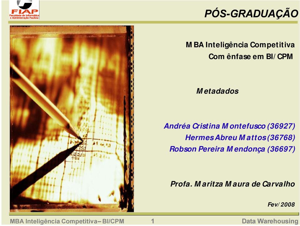 Metadados Andréa Cristina Montefusco (36927) Hermes Abreu Mattos