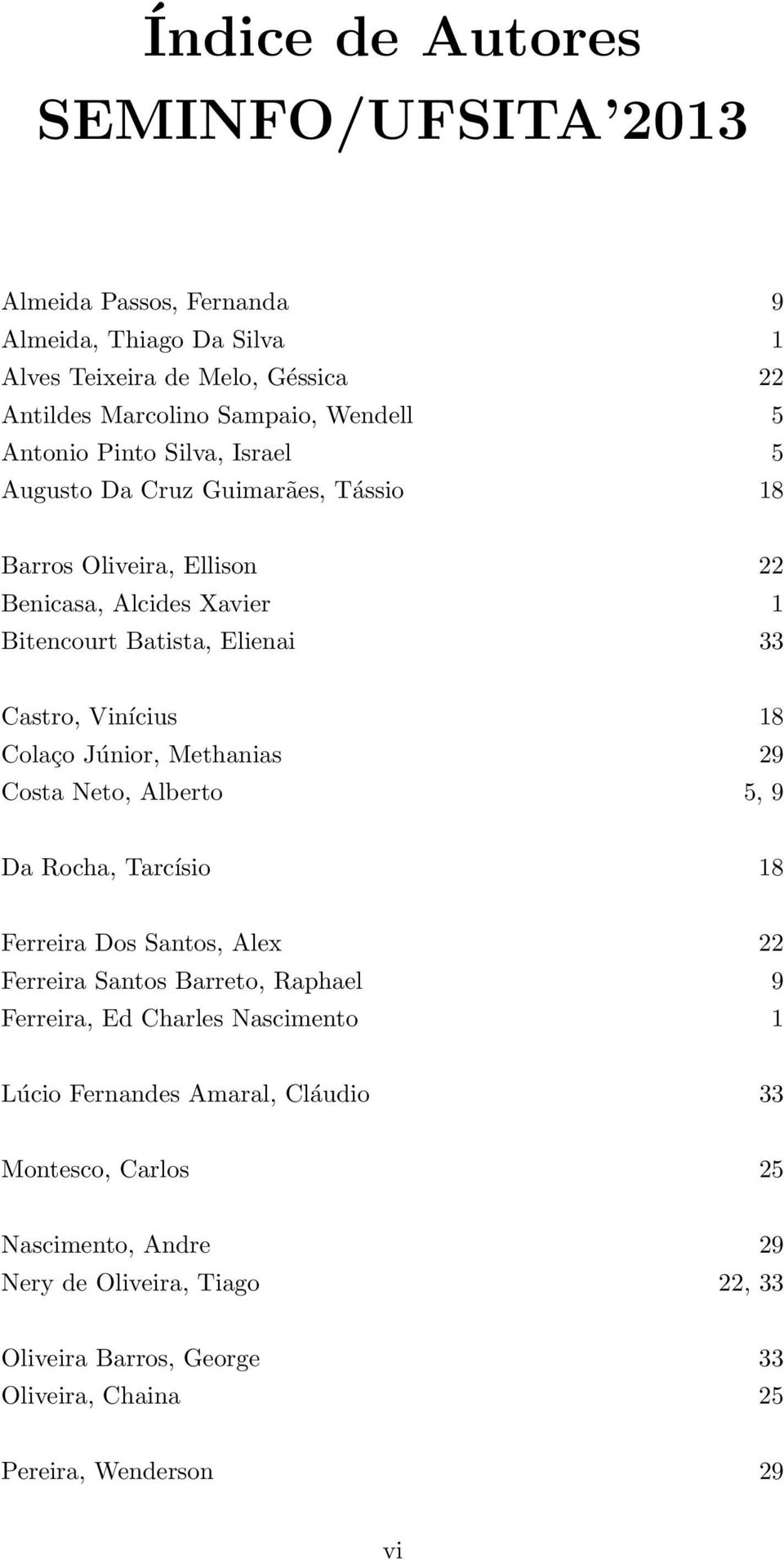 Júnior, Methanias 29 Costa Neto, Alberto 5, 9 Da Rocha, Tarcísio 18 Ferreira Dos Santos, Alex 22 Ferreira Santos Barreto, Raphael 9 Ferreira, Ed Charles Nascimento 1 Lúcio